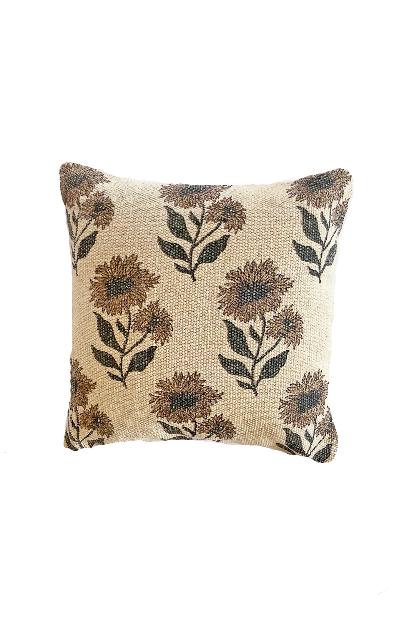 Spring awakening block print cushion