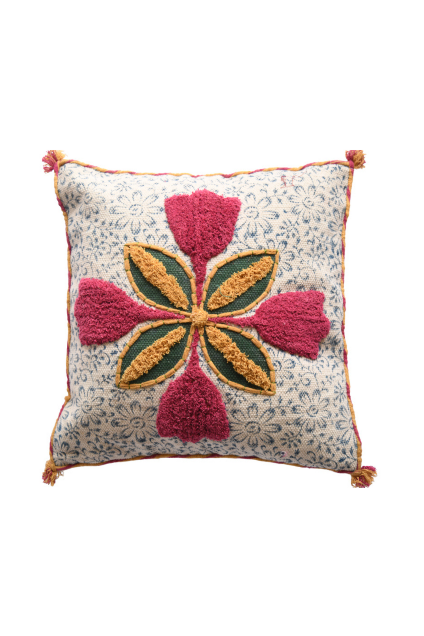 Indi Folk Block printed comfy cushion